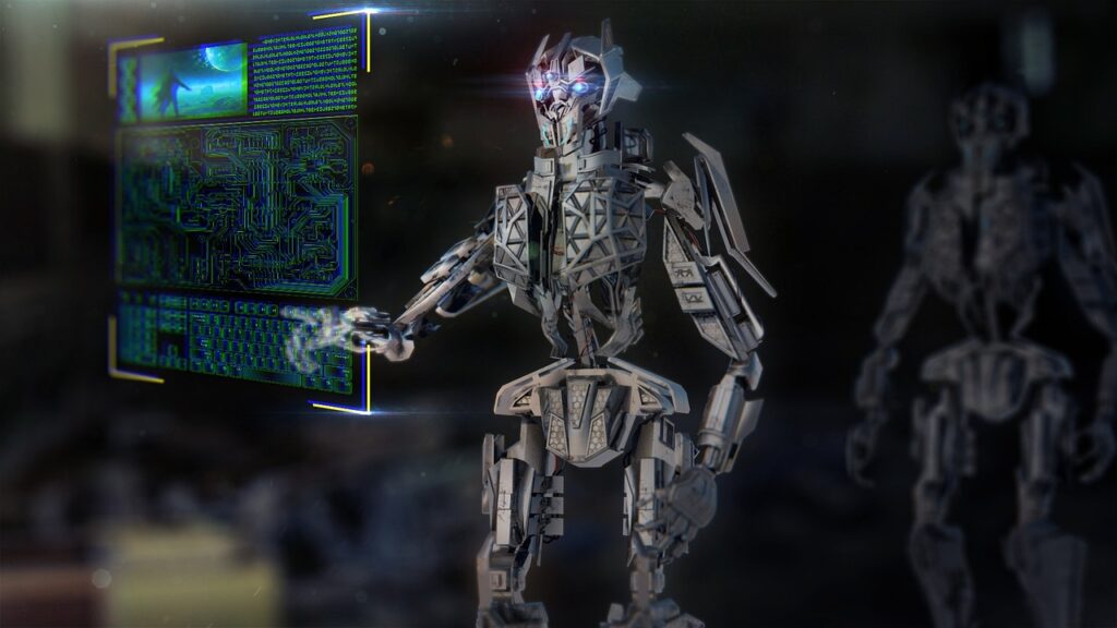 Sci-fi robot scene